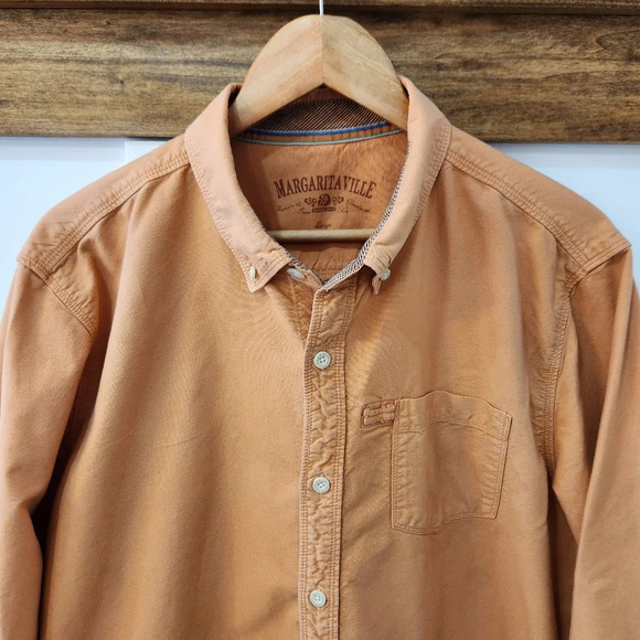 Margaritaville Shirt Mens Large Peach Long Rollable Slee… - Picture 3 of 16